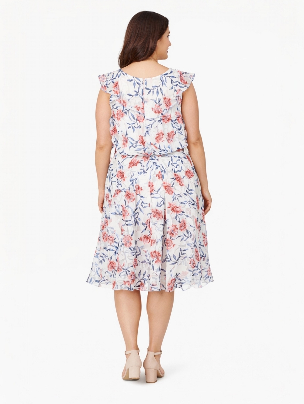 Lane Bryant Women's Elegant Floral Burnout Dress W/Tie Summer Wedding Size 16 - Picture 3 of 14